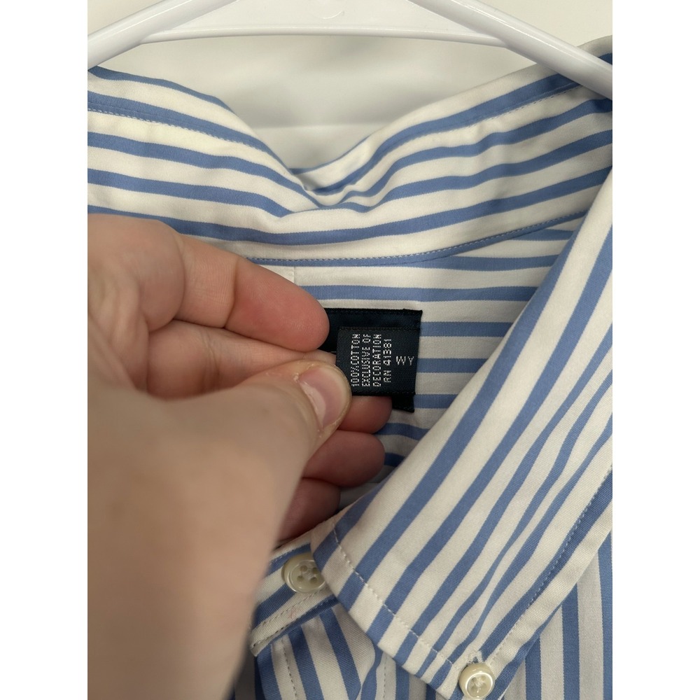 Polo Ralph Lauren Shirt 3XL Big 3XB White Blue Striped Classic Fit Button Down - Picture 5 of 6